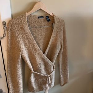 ⭐️SAVE ⭐️ Moda light tan/camel wrap cardigan